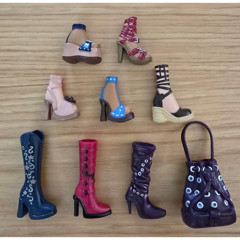 Barbie My Scene Doll Accessory Lot Replacement Single Shoes Boots Purple Handbag